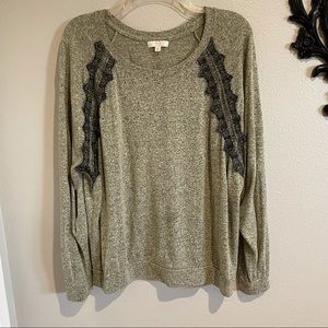 Heather Green Jersey Crewneck Top size XL